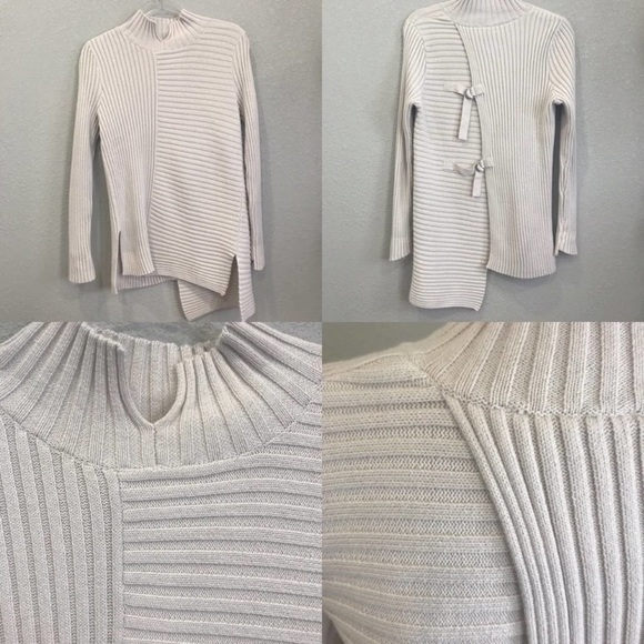 CAbi 3363 D-Ring Pullover Ribbed Sweater Cream, Size S - Picture 10 of 10